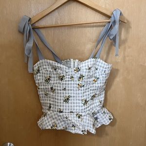 Reformation- Plaid Blouse